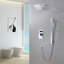 Système de douche moderne Sumerain avec douche de pluie carrée de 8 pouces, système de douche mural à poignée simple avec valve à pression équilibrée et douche à main, chrome