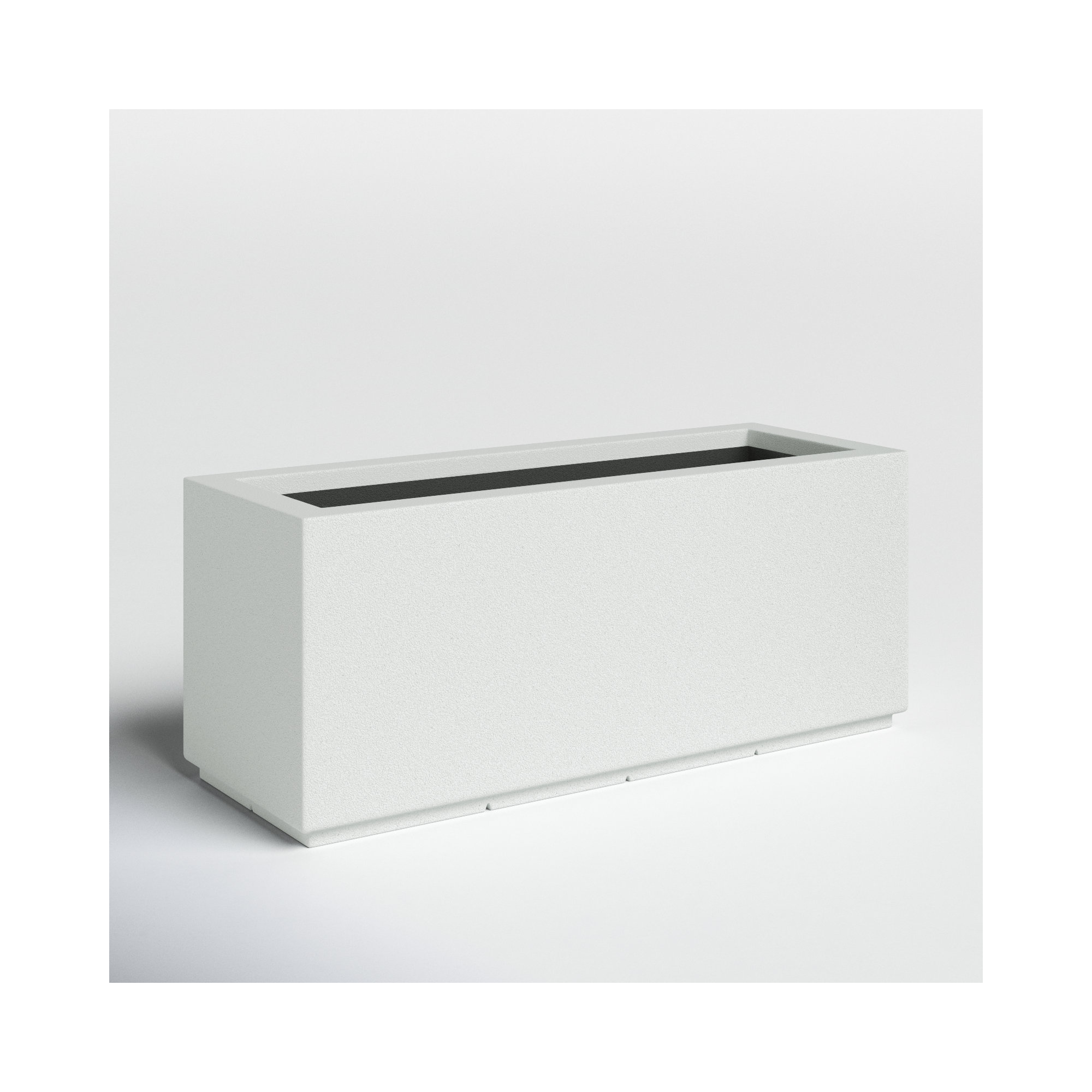 Gita Tall Lightweight Outdoor 46" x 17" x 19" Trough Planter Box, White, 19"H x 46"W x 17"D