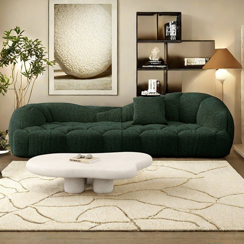Canapé Marshmallow, Vert foncé, 27.55" H x 122" W x 45.27" D