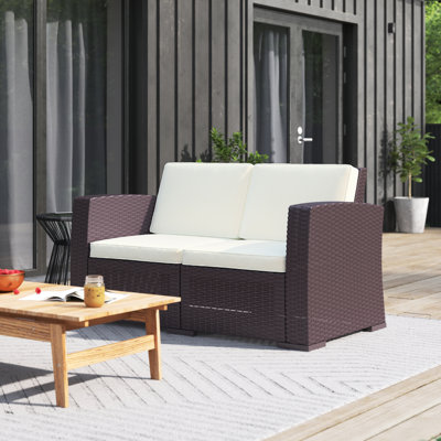 Mcchesney 55" Wide Outdoor Loveseat with Cushions