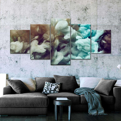 " Abstract Smoke Wall Art Multi Piece Canvas Print " 5 - Pieces