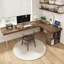 Nut-brown L-Shaped Solid Wood Executive Desk-2124433571-2124433569