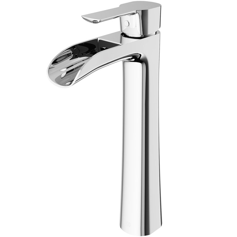 Niko 11" H Single Handle Vessel Sink Bathroom Faucet  with Pop-up Drain, Chrome, Without Pop-Up Drain