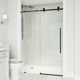 Elan E-Class 52-56" W x 76" H Sliding Frameless Shower Door with 3/8" Clear Glass