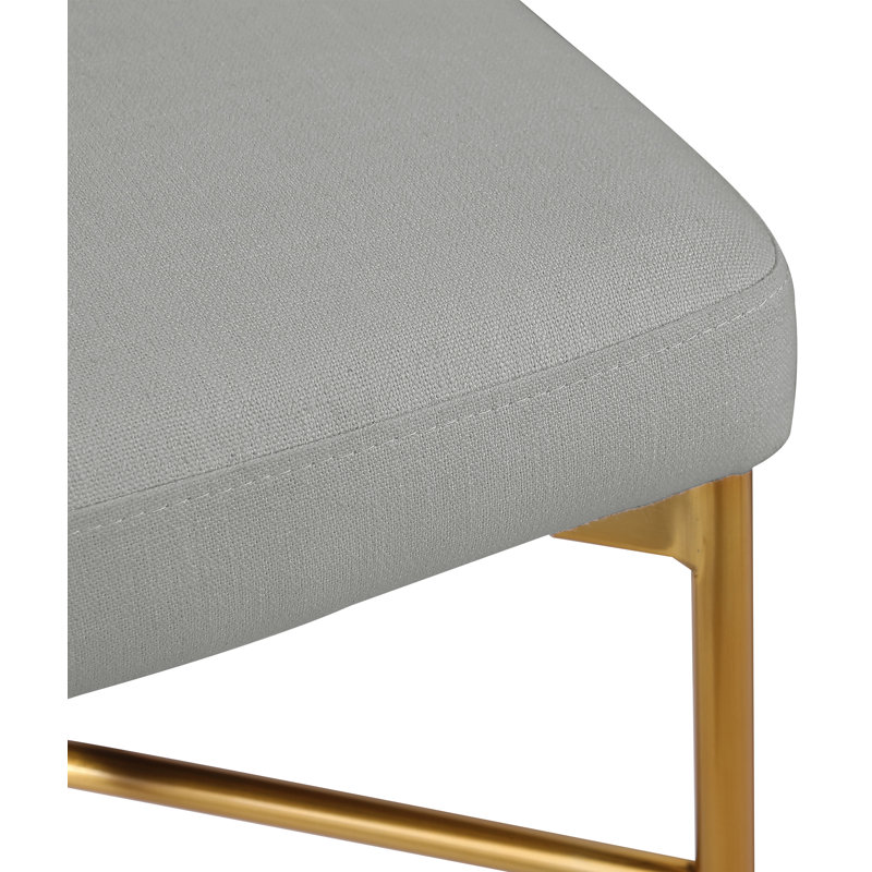 Klaas Upholstered Counter Stool with Metal Frame, Gray Linen Textured Fabric