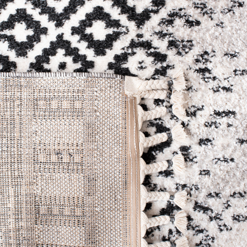 Weingarten Moroccan Tassel Shag Performance Geometric Rug, Square 6'7"