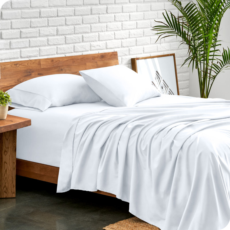 Bare Home Ultra-Soft Microfiber Sheet Set, Split Queen Sheet Set+2 Fitted Sheet+2Pillowcases, White