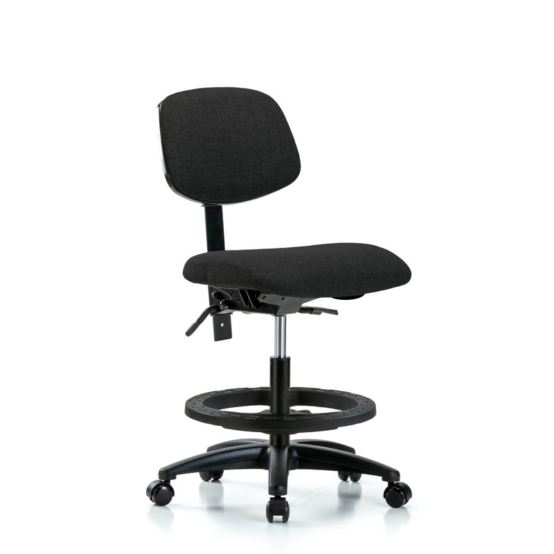 Abril Drafting Chair, Black, Casters, Included