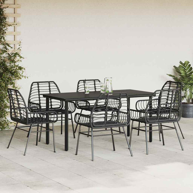 Rectangular 7 - Piece 6 - Person 200Cm L Outdoor Table Set, 74cm H x 160cm W x 80cm D