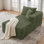 Chaise longue modulaire, rouleau de compression, aucun assemblage requis, flanelle revêtue de ressorts ensachés pour le salon, vert