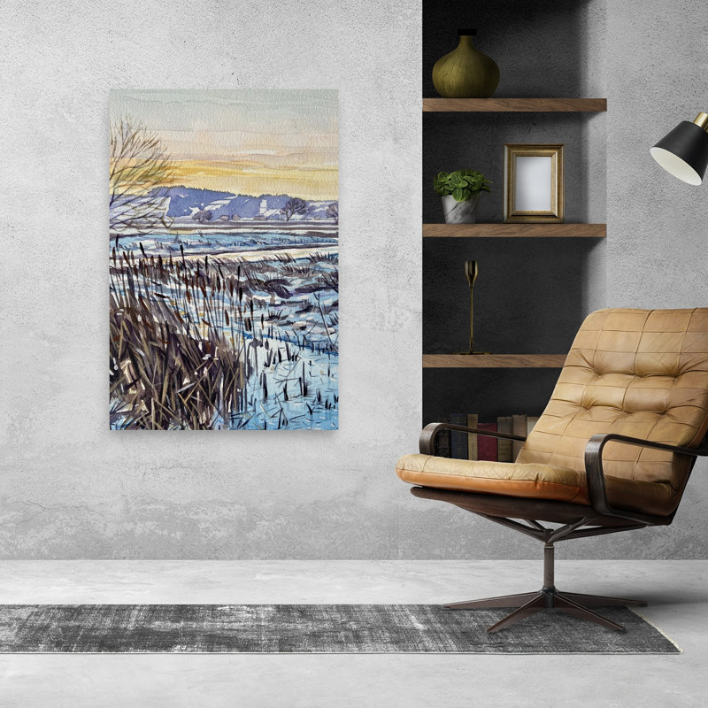 Reproduction d'art mural paysage d'hiver, H 48 po x l 32 po