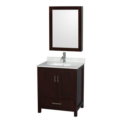 Sheffield 30"" Single Bathroom Vanity Set with Mirror -  Wyndham Collection, WCS141430SESCMUNSM24