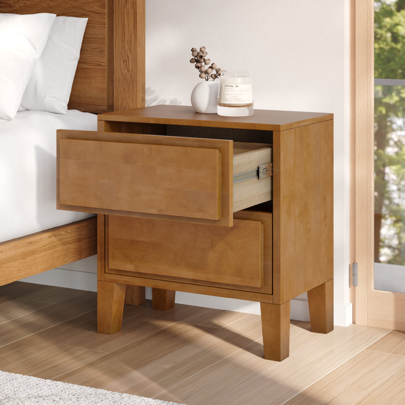 Knighten Solid Wood 3 Piece Casegoods Set, 3 Pcs: Dresser, 2 Nightstands, Walnut