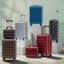 14"/20" 2 pcs/set in ABS Spinner Wheel Luggage, with Combination Lock,14" Cosmetic Case (WINE RED)