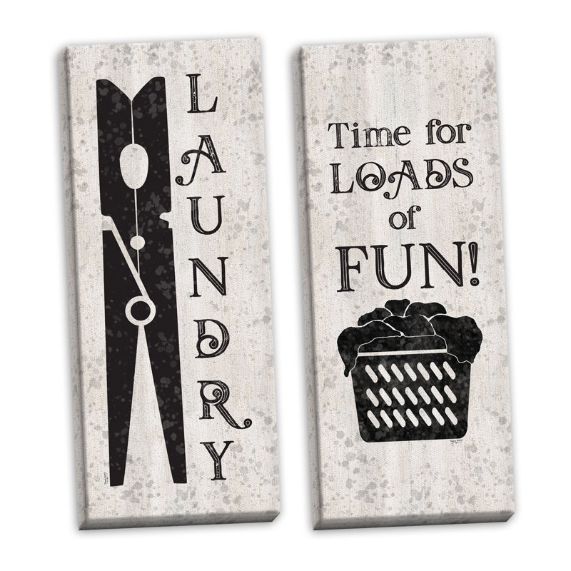 «Laundry Room Humor Chiffon & Charges of Fun» par Tara Reed - ensemble de 2 impressions sur toile