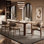 Modern Rectangular Faux Marble Dining Table Set