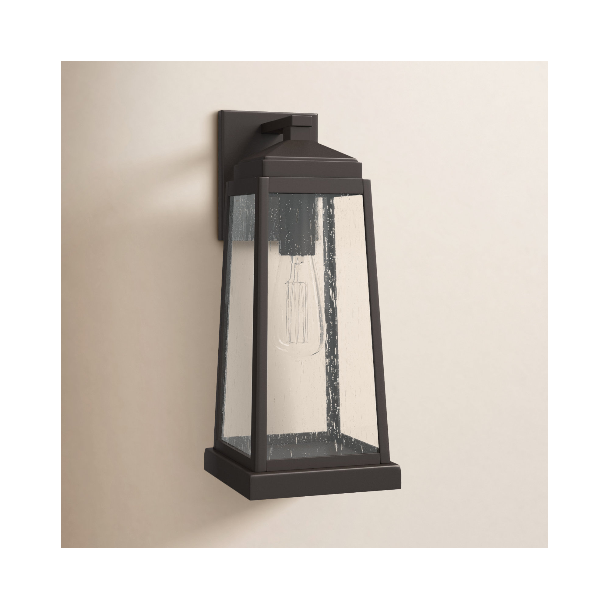 Single Light Outdoor Steel Wall Light, 12.5" H x 5.25" W x 6.25" D