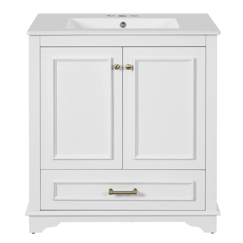 Meuble-lavabo 30 po avec lavabo en céramique, Blanc