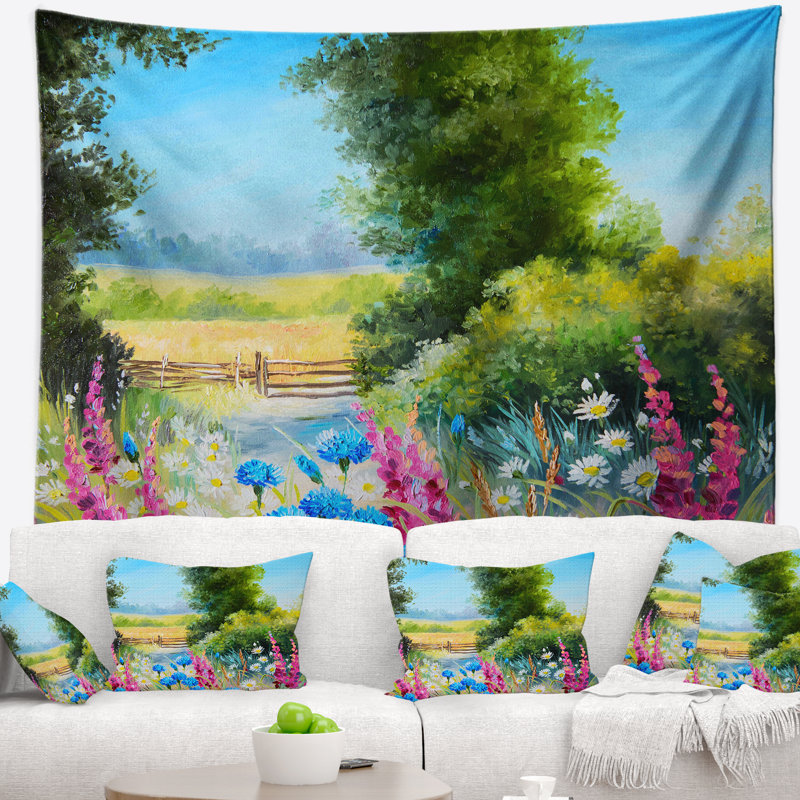 Tapisserie du monde des fleurs Floral, H 50 po x l 60 po