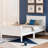 Twin Size Solid Wood Platform Bed With Headboard/ In White -