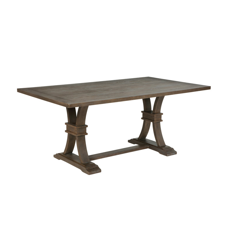 Rustic Brown-Gray Traditional Style Dining Table