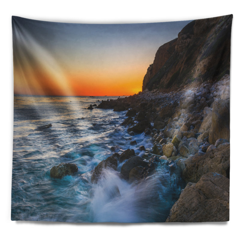 Tapisserie «Seascape Crashing Waves at Pelican Cove», H 50 po x l 60 po
