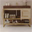 Meuble-lavabo moderne 36 po avec lavabo en céramique sans couture et armoire autoportante dorée-1304266629