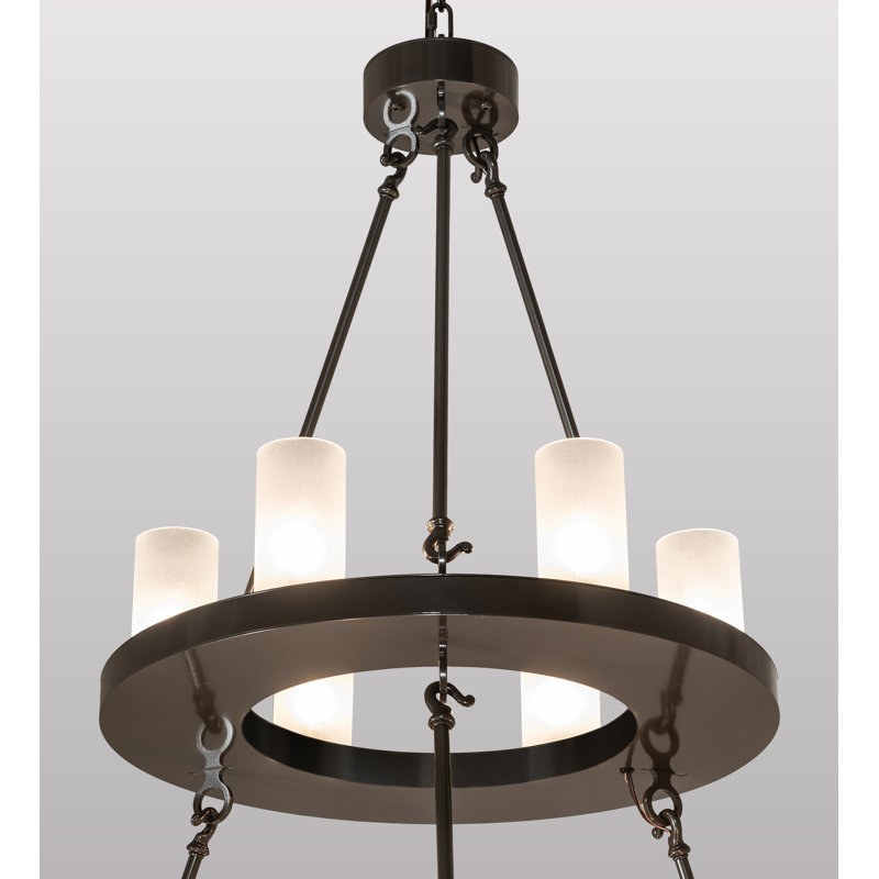 Lustre à deux niveaux de 36 po de largeur 18 lumières Loxley, Idalight