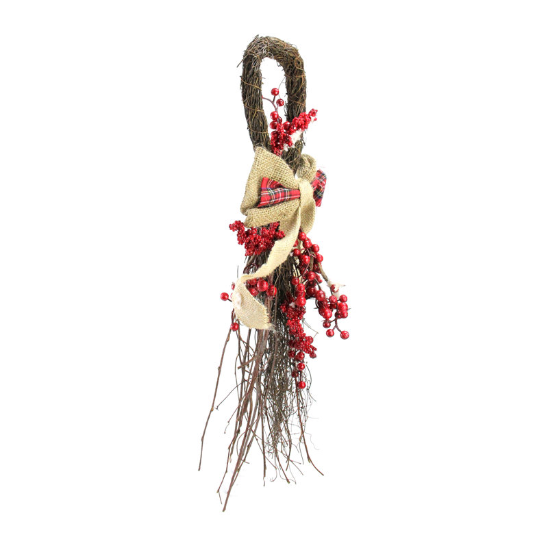 Ornement de Noël artificiel 24 po Twig and Red Berries - non éclairé
