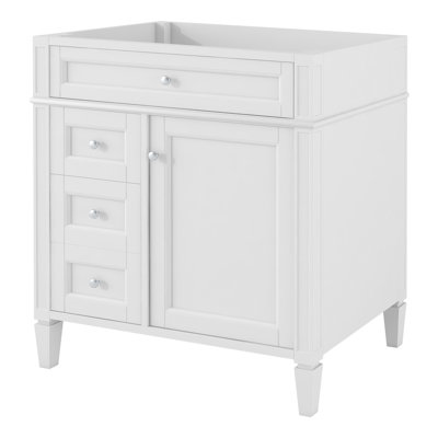 '' modern bathroom vanity | storage cabinet with 2 drawers & tip-out drawer (no top sink included) (102 characters)