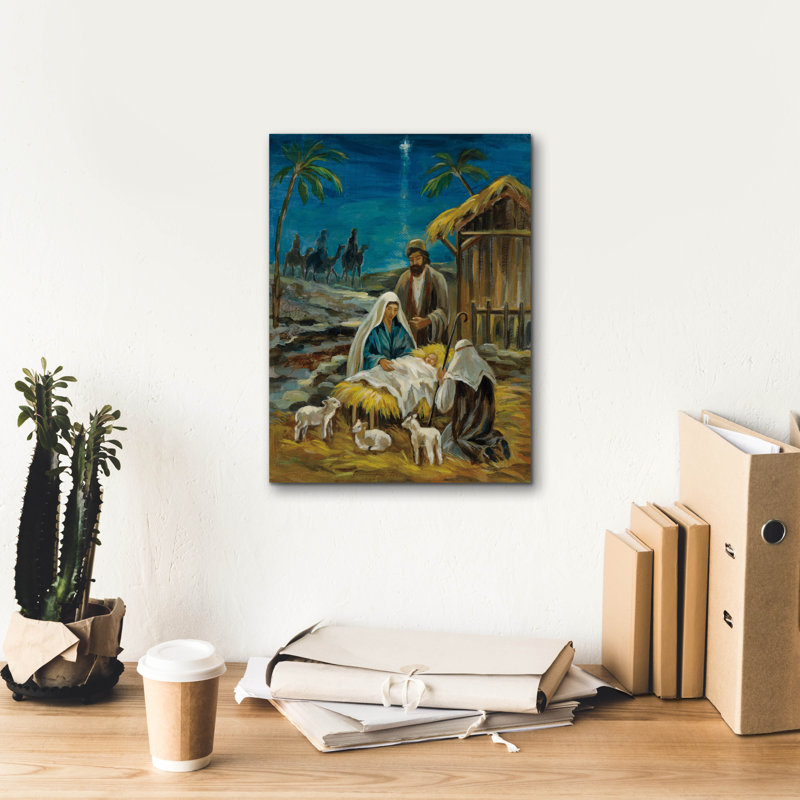 «Nativité scène» par Silvia Vassileva, art mural sur toile