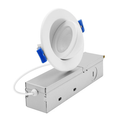 Ensemble de 2 po LUXRITE Luminaire à DEL flottant à cardan, rotation réglable à 360 ° et inclinaison à 90 °, 5CCT 2700K-5000K, CRI90, 7W, 600LM, à intensité variable, certifié IC, ETL