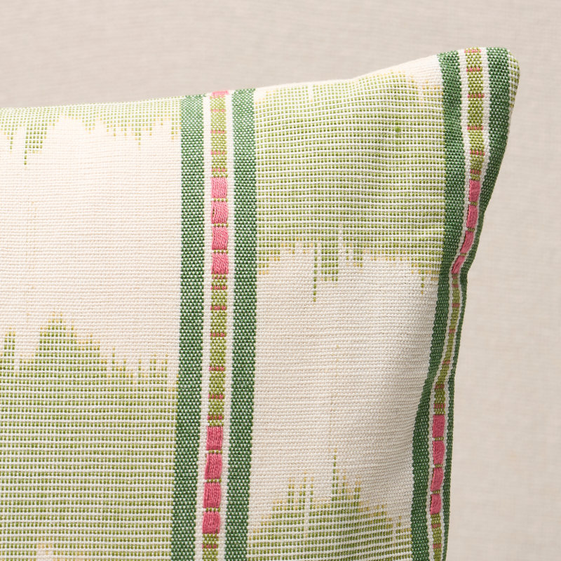 Faye Pillow, Leaf Ikat/Striped