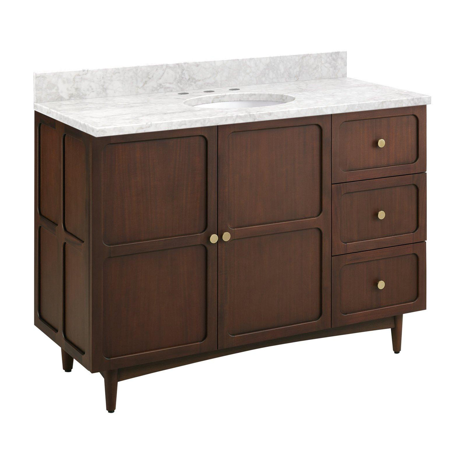 Delavan 48" Single Bathroom Vanity, Carrara Marble