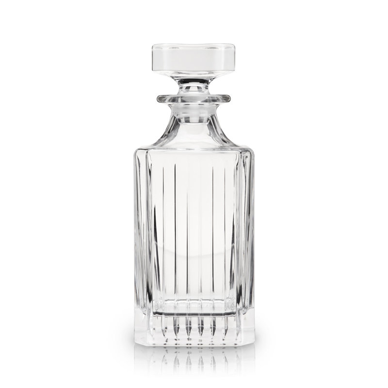 Elegant European Crystal Glass Liquor Decanter with Stopper
