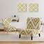 Motif blanc et or - Fauteuil de chambre rembourré Mid-Century