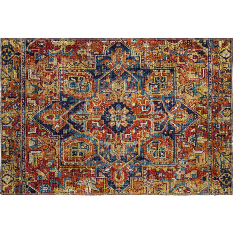 Premium Machine Washable Cerrito AMF570 Paprika Rug
