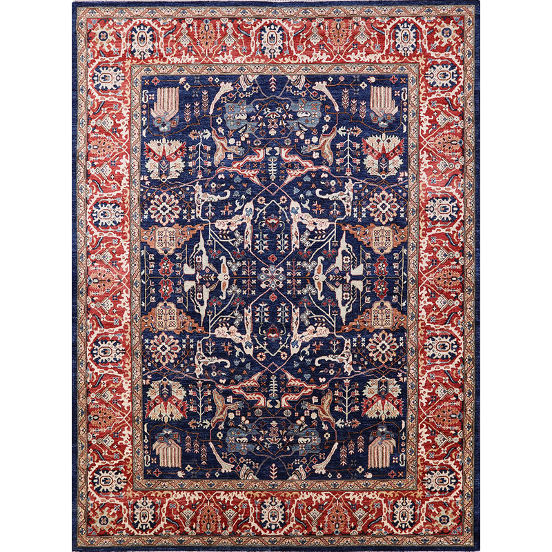 Tapis oriental rouge / bleu / gris, Rectangle 4 pi x 6 pi