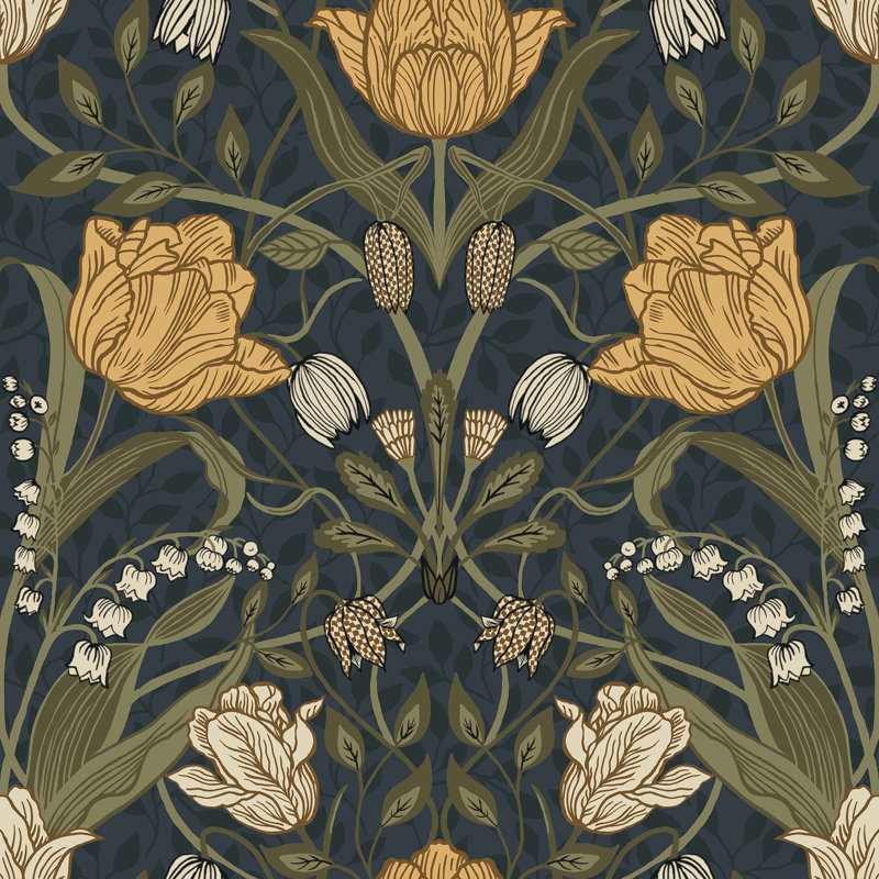 Rouleau de fleurs Yael, Marine