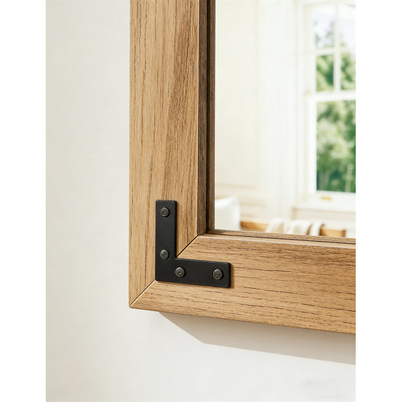 Floor Mirror, Solid Wood Floor Mirror, Wooden Frame, Suitable For Farmhouses, Bathrooms, Bedrooms, Can Be Hung Or Installed Against The Wall