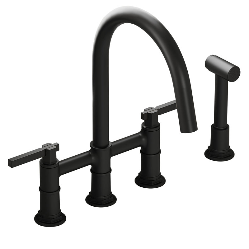 VIBRANTBATH Kitchen Faucet with Side Spray, Matte Black