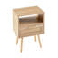 Table de bout tissée 15,96 po avec tiroir et pieds en bois massif - pratique pour la maison