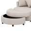 Fauteuil demi-tonneau pivotant à 360 degrés avec repose-pieds avec rangement et 4 coussins, fauteuil de loisirs moderne rembourré en chenille-116975695