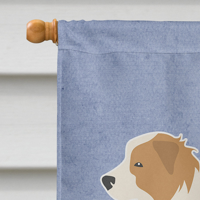 Polyester 2 côtés 40 x 28 po welcome drapeau maison, Border collie roux debout