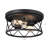  IRONCLAD Industrial 2 Light Textured Black Ceiling Flush Fixture 12" Wide