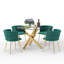 Ensemble de salle à manger Ayron, table de salle à manger avec pieds croisés et chaise de salle à manger en velours-2106894668-2106894671-2107037492