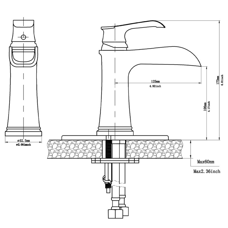 Brushed Nickel Single Handle Stainless Steel Bathroom Faucet