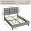 Size Modern Upholstered Bed Frame with Adjustable Square Tufted Headboard-99170188-93363910