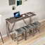 Ensemble de table de bar industriel avec prise de courant, tabourets confortables et assemblage facile pour les espaces de vie modernes