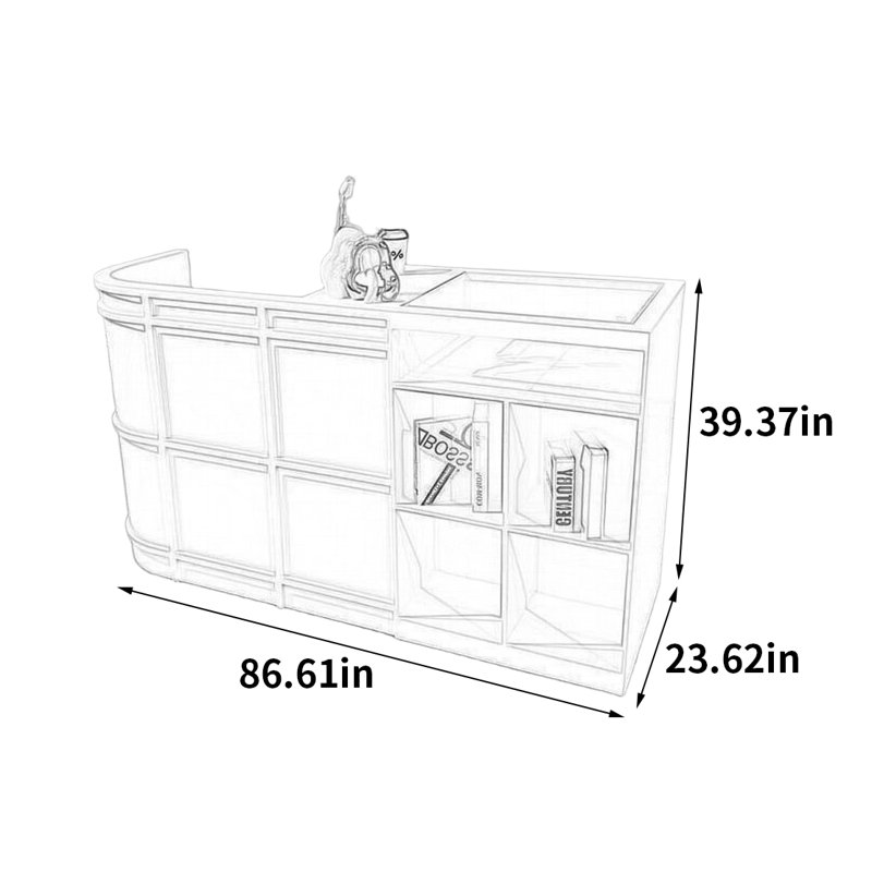 Armoire pour îlot central moderne et minimaliste, H 39,37 po x l 86,61 po x P 23,62 po